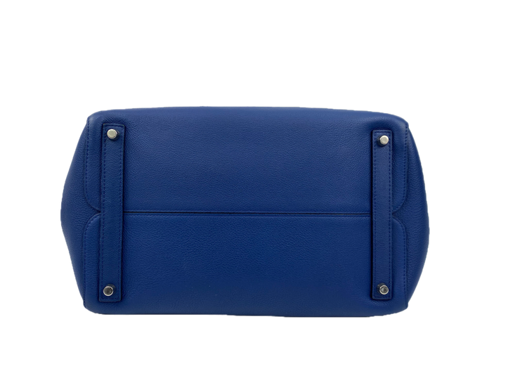 Christian Dior Large Open Bar Bag in Blue Leather