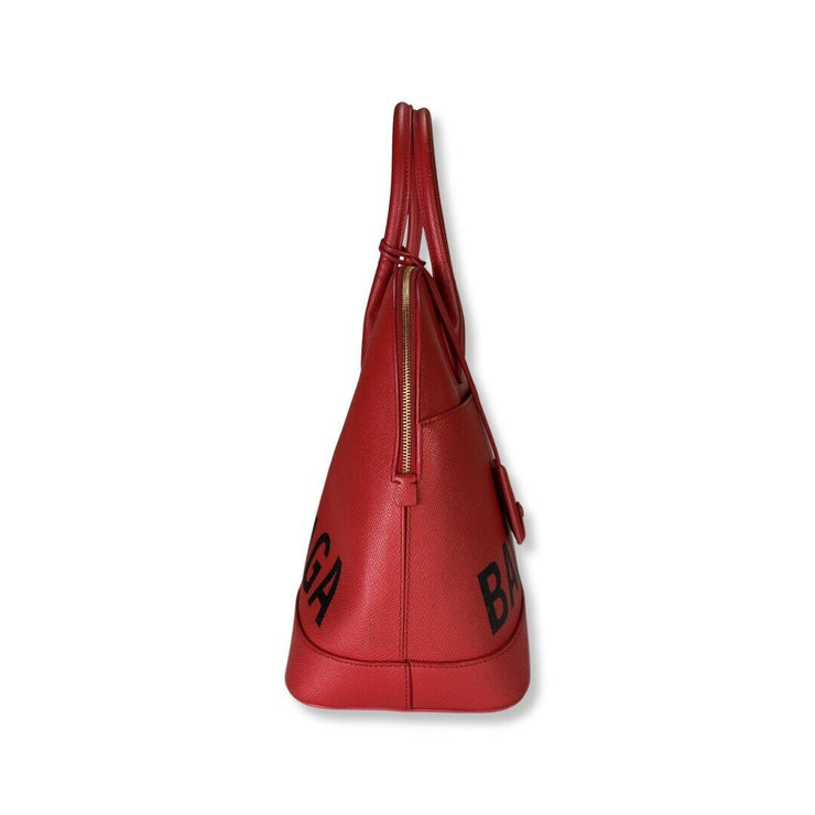 Balenciaga Ville Top Handle Bag in Red Leather