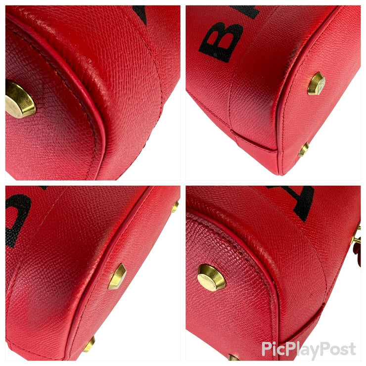 Balenciaga Ville Top Handle Bag in Red Leather