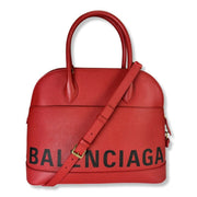 Balenciaga Ville Top Handle Bag in Red Leather