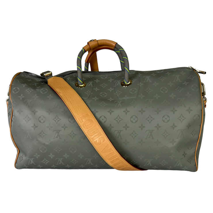 Louis Vuitton Keepall Bandouliere Monogram Titanium 50 Grey in Canvas with  Titanium-tone - US