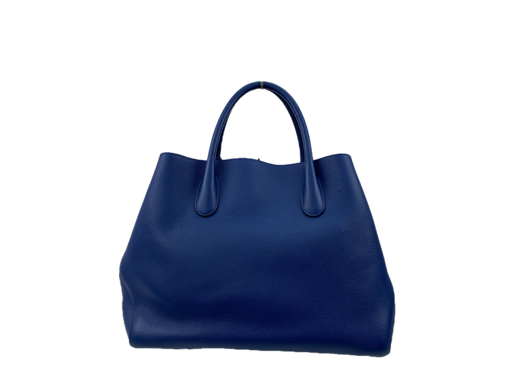 Christian Dior Large Open Bar Bag in Blue Leather