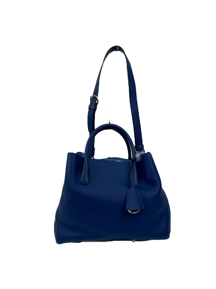 Christian Dior Large Open Bar Bag in Blue Leather