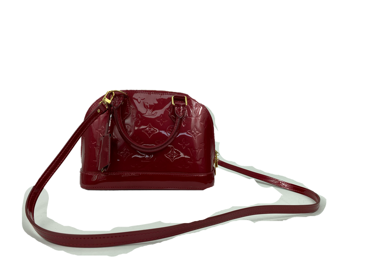 Louis Vuitton Alma BB in Red Vernis Monogram