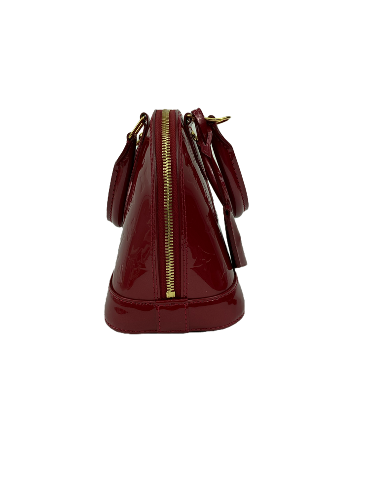 Louis Vuitton Alma BB in Red Vernis Monogram