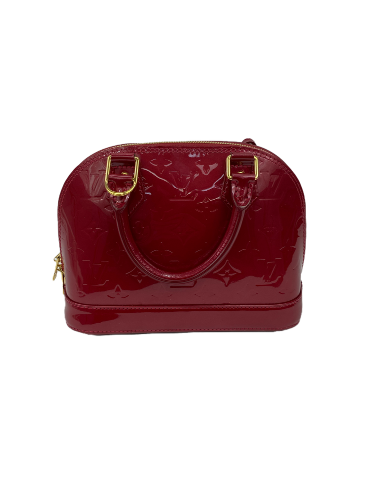 Louis Vuitton Alma BB in Red Vernis Monogram