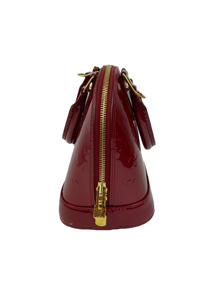 Louis Vuitton Alma BB in Red Vernis Monogram