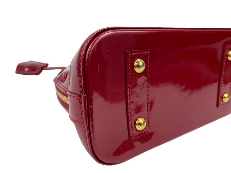 Louis Vuitton Alma BB in Red Vernis Monogram