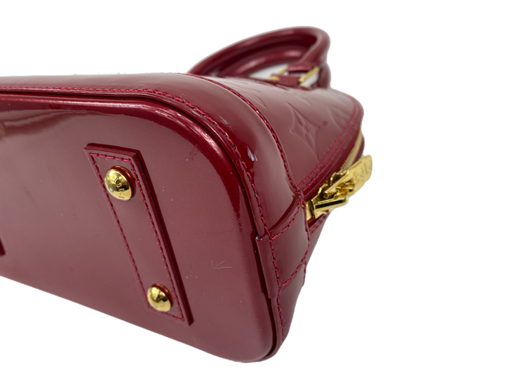 Louis Vuitton Alma BB in Red Vernis Monogram