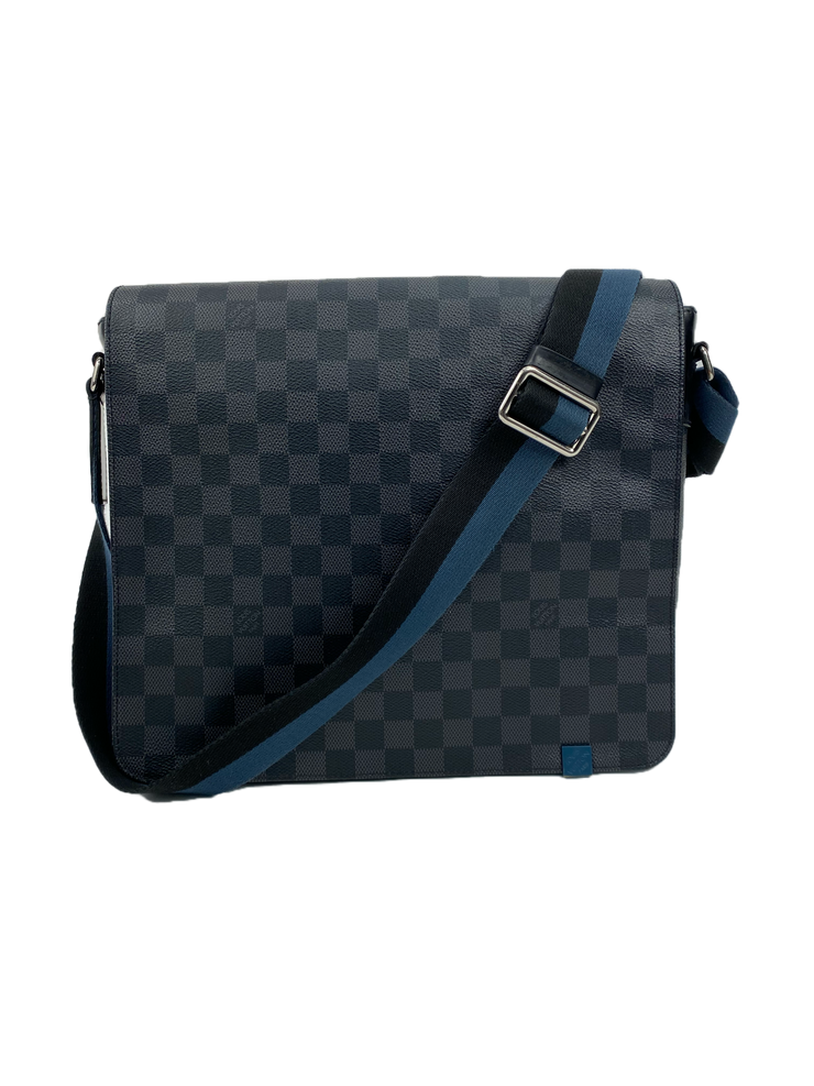 district louis vuitton messenger bag blue