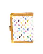 Louis Vuitton Small Agenda Cover in White Multi-Color Monogram Canvas