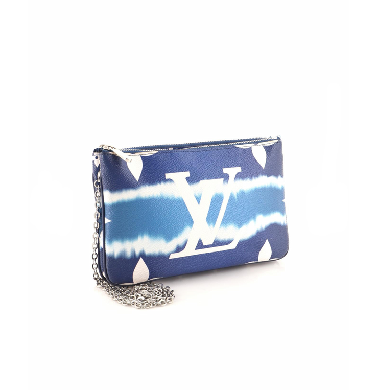 Louis Vuitton Escale Double Zip Pochette in Blue Monogram Giant