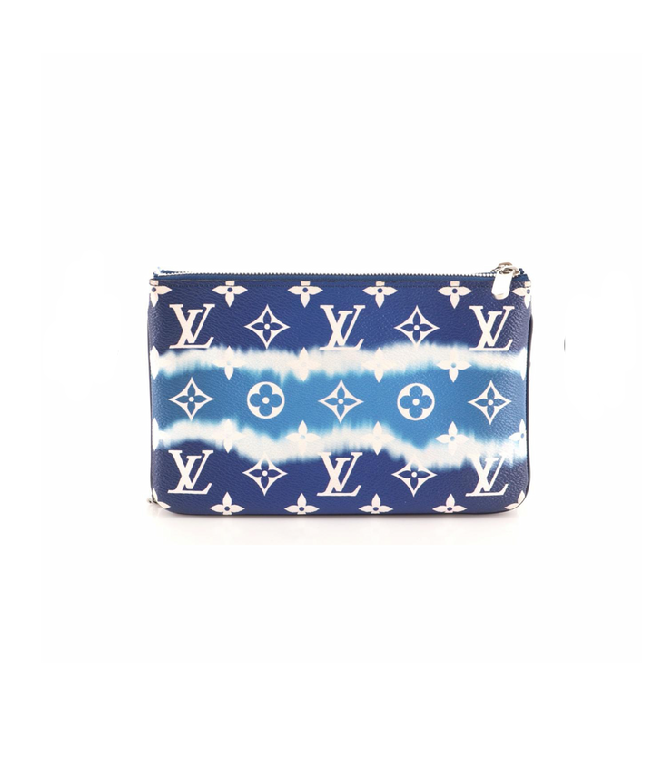 Louis Vuitton Escale Double Zip Pochette in Blue Monogram Giant