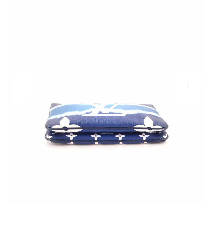 Louis Vuitton Escale Double Zip Pochette in Blue Monogram Giant