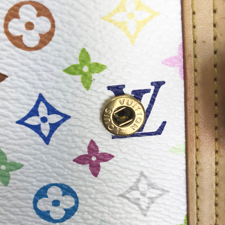 Louis Vuitton Small Agenda Cover in White Multi-Color Monogram Canvas