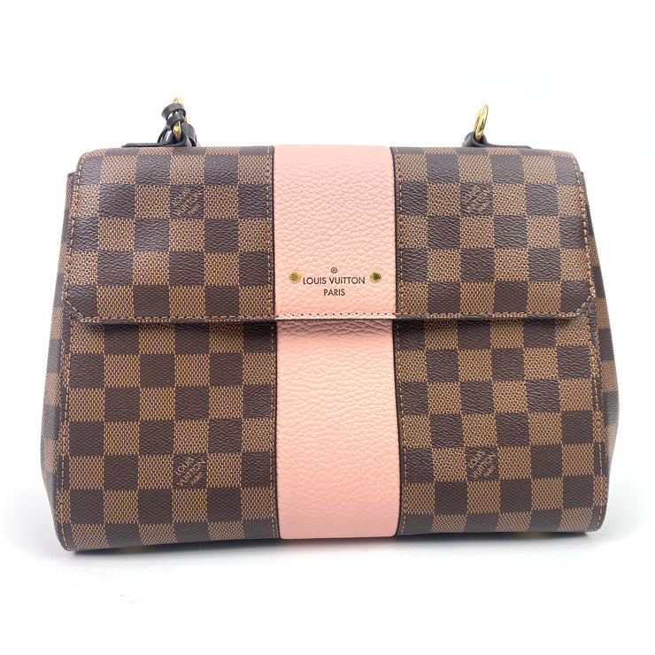 Louis Vuitton Bond Street MM in Damier Ebene with Pink Leather