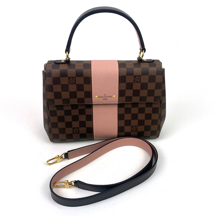 Louis Vuitton Bond Street MM in Damier Ebene with Pink Leather