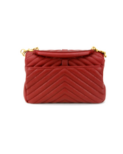 YSL Saint Laurent College Medium Bag in Red Chevron Quilted Leather