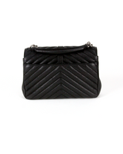 YSL Saint Laurent College Medium Bag in Black Chevron Quilted Leather